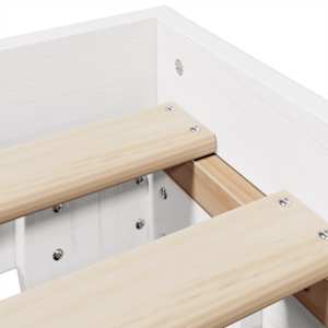 Postel bez matrace bílá 135 x 190 cm masivní borovice - obrázek 7