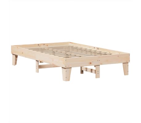 vidaXL Massivholzbett ohne Matratze 120x190 cm Kiefernholz