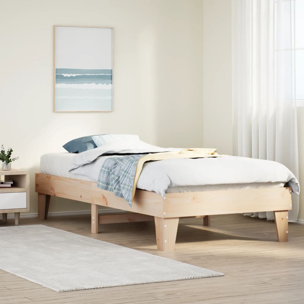 vidaXL sengeramme uden madras 90x190 cm massivt fyrretræ