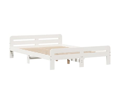 vidaXL Massivholzbett ohne Matratze Wei&szlig; 160x200 Kiefernholz