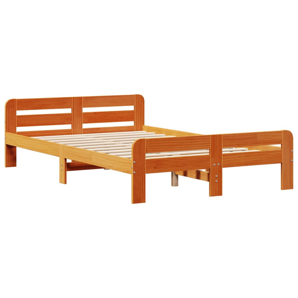 vidaXL Bedframe zonder matras massief grenenhout wasbruin 120x200 cm afbeelding