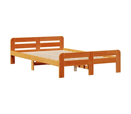 vidaXL Cadre de lit sans matelas cire marron 120x200cm bois pin massif