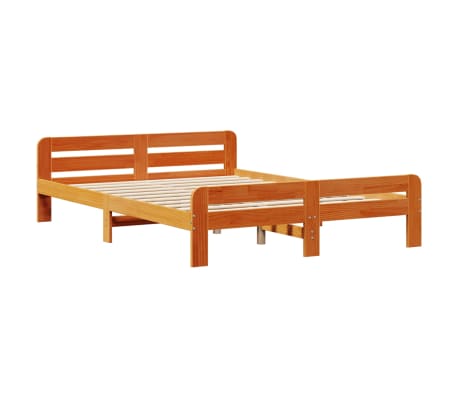 vidaXL Cadre de lit sans matelas cire marron 140x190cm bois pin massif