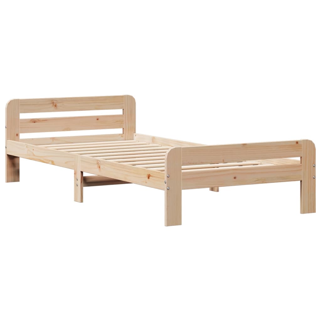 vidaXL Bedframe zonder matras massief grenenhout 75x190 cm afbeelding