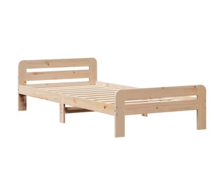 vidaXL Cadru de pat fără saltea, 75x190 cm, lemn masiv de pin