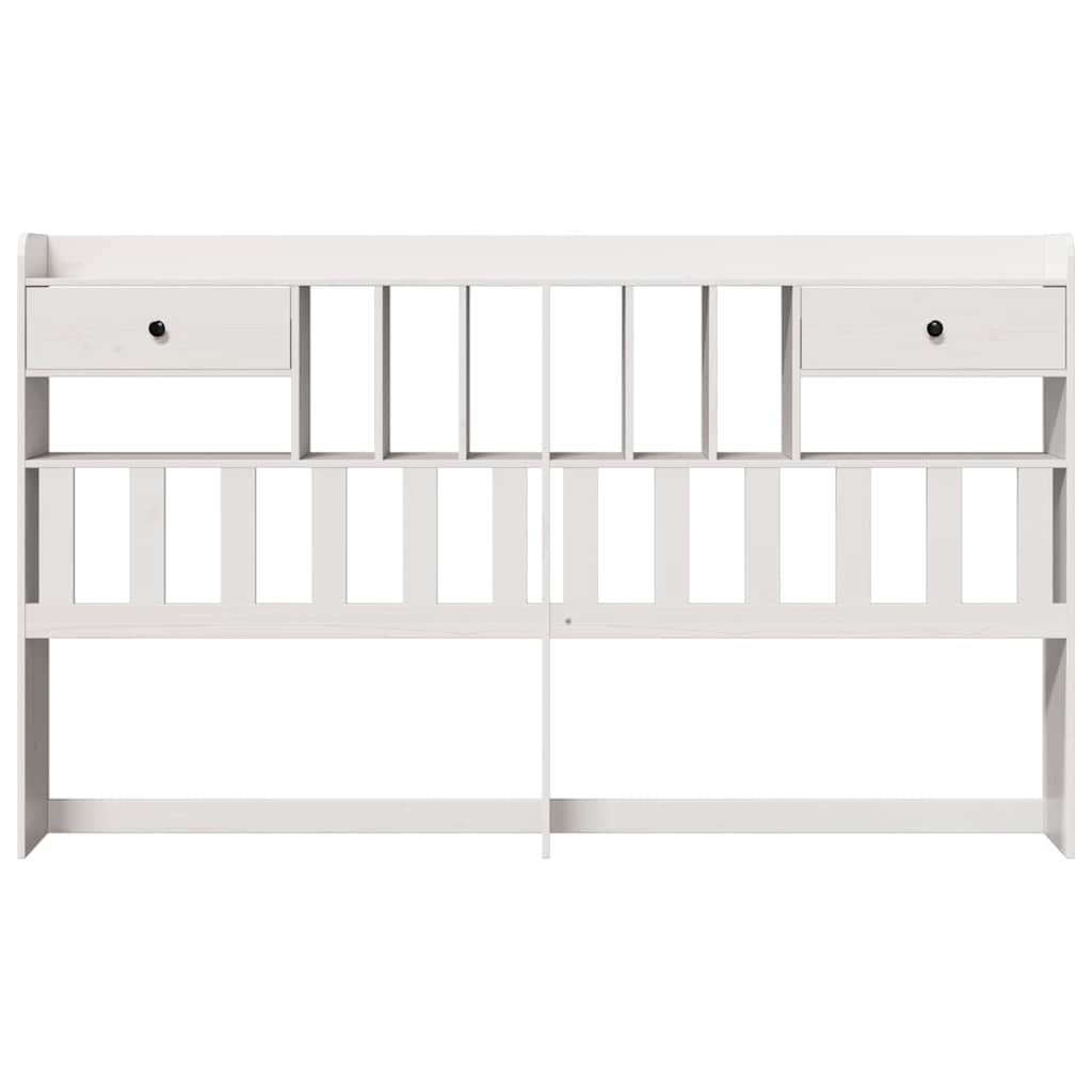 vidaXL Hoofdbord met opbergruimte 200 cm massief grenenhout wit afbeelding