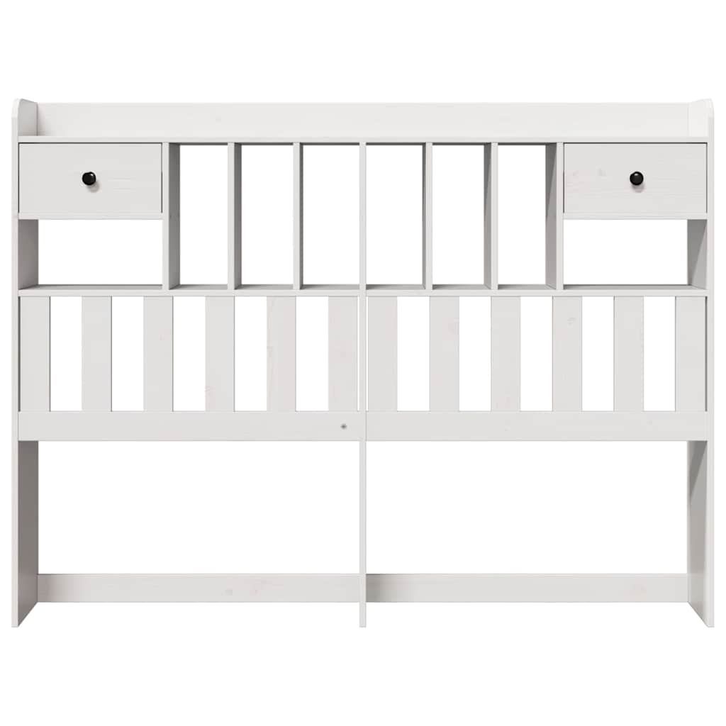 vidaXL Hoofdbord met opbergruimte 150 cm massief grenenhout wit afbeelding