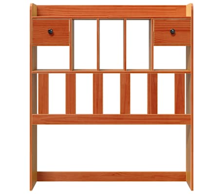 vidaXL sengegavl med opbevaring 90 cm massivt fyrretr&aelig; gyldenbrun