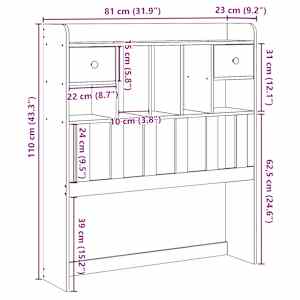 Čelo postele s úložným prostorem 75 cm masivní borovice - obrázek 10