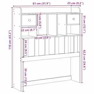 Čelo postele s úložným prostorem bílé 75 cm masivní borovice - obrázek 10