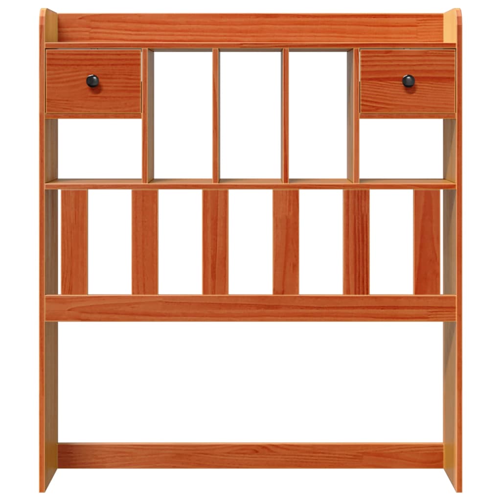 vidaXL Hoofdbord met opbergruimte 75 cm massief grenenhout wasbruin afbeelding