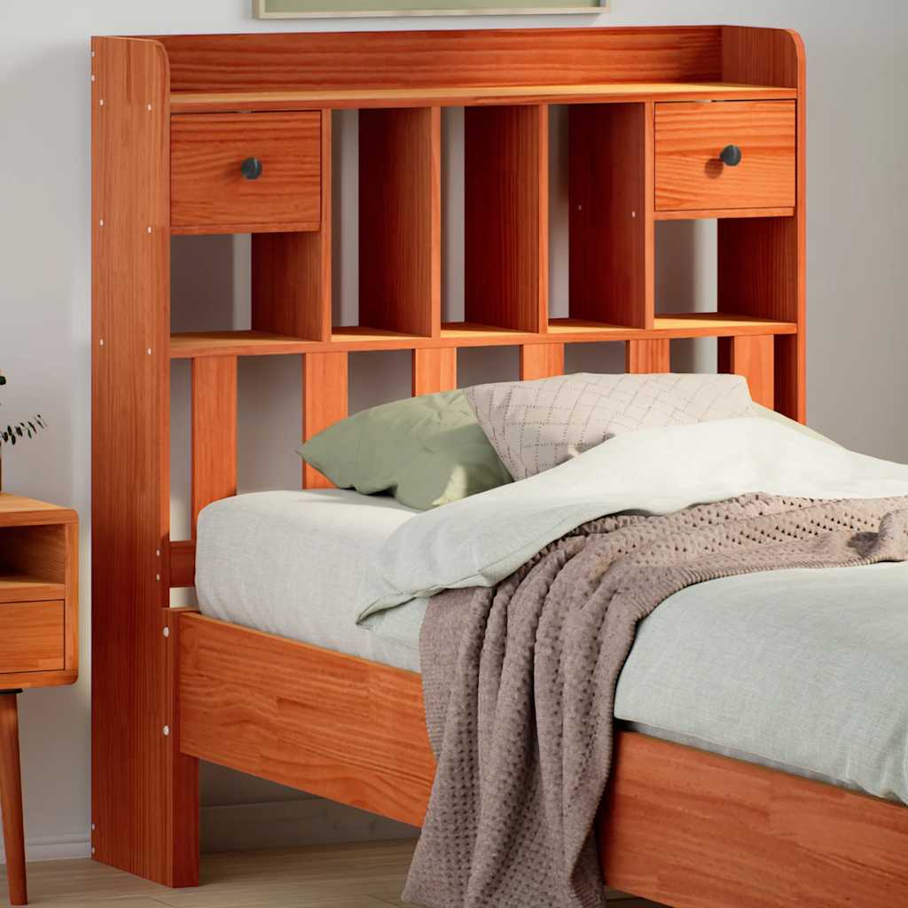 vidaXL Kopfteil mit Stauraum Wachsbraun 75 cm Massivholz Kiefer