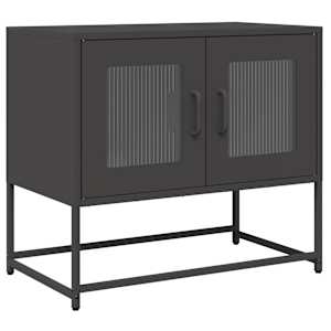 TV skříňka černá 68x39x60,5 cm Ocel válcovaná za studena - obrázek 2