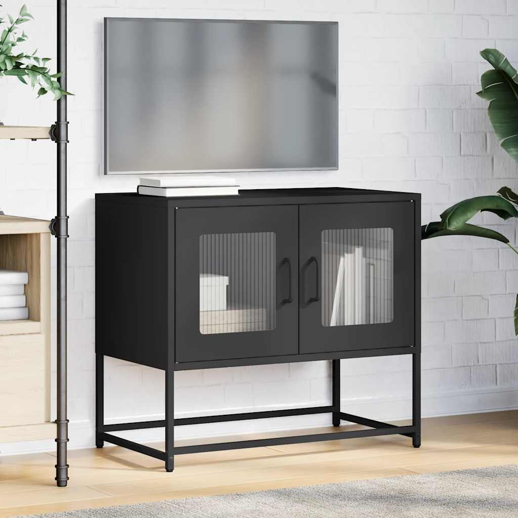 vidaXL Tv-meubel 68x39x60,5 cm koudgewalst staal zwart afbeelding