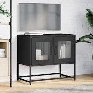 TV skříňka černá 68x39x60,5 cm Ocel válcovaná za studena - obrázek 3
