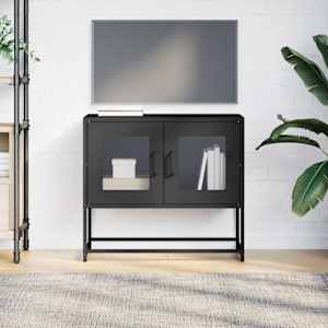 TV skříňka černá 68x39x60,5 cm Ocel válcovaná za studena - obrázek 4