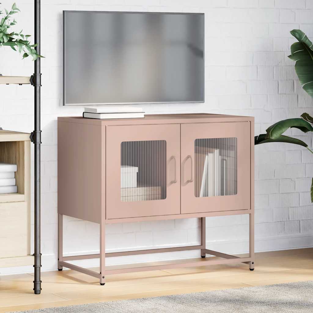 vidaXL Dulap TV, roz, 68x39x60,5 cm, oțel laminat la rece
