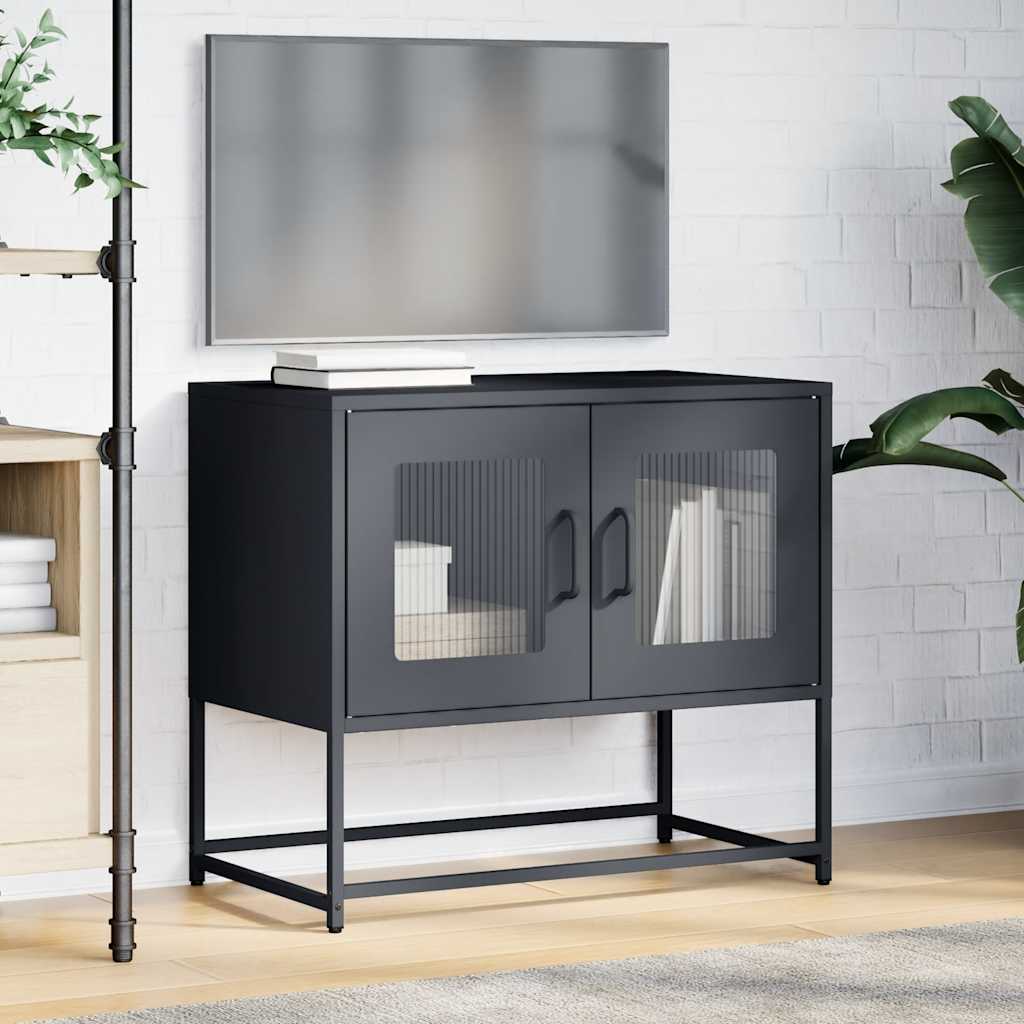 vidaXL antracitszürke hidegen hengerelt acél TV-szekrény 68x39x60,5 cm