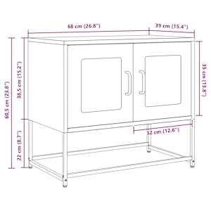 TV skříňka hořčicově žlutá 68x39x60,5 cm ocel - obrázek 13