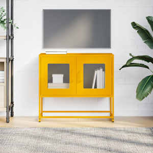 TV skříňka hořčicově žlutá 68x39x60,5 cm ocel - obrázek 4