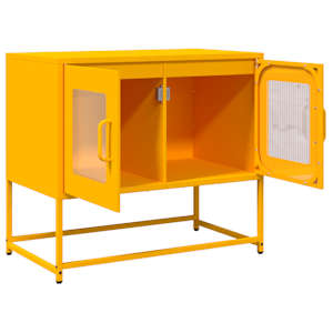 TV skříňka hořčicově žlutá 68x39x60,5 cm ocel - obrázek 5