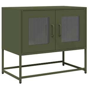 TV skříňka olivově zelená 68x39x60,5 cm ocel - obrázek 2