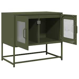 TV skříňka olivově zelená 68x39x60,5 cm ocel - obrázek 5