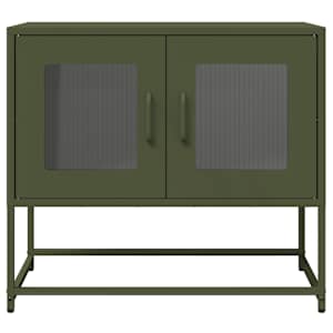 TV skříňka olivově zelená 68x39x60,5 cm ocel - obrázek 6