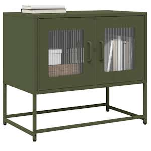 TV skříňka olivově zelená 68x39x60,5 cm ocel - obrázek 1