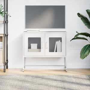 TV skříňka bílá 68x39x60,5 cm ocel válcovaná za studena - obrázek 4