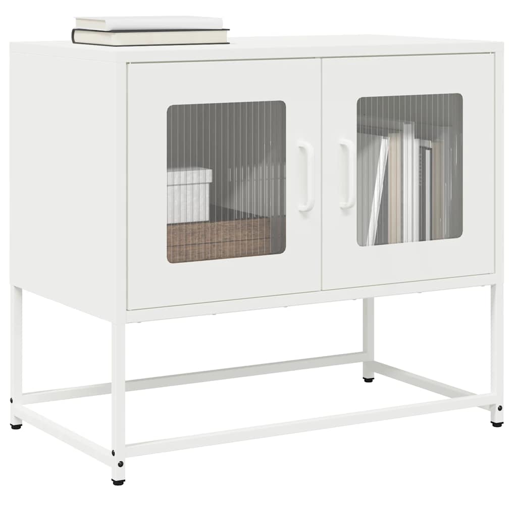 vidaXL TV-Schrank Weiß 68x39x60,5 cm Kaltgewalzter Stahl