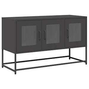 TV skříňka černá 100,5x39x60,5 cm ocel válcovaná za studena - obrázek 2