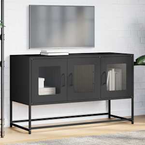 TV skříňka černá 100,5x39x60,5 cm ocel válcovaná za studena - obrázek 3