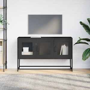 TV skříňka černá 100,5x39x60,5 cm ocel válcovaná za studena - obrázek 4