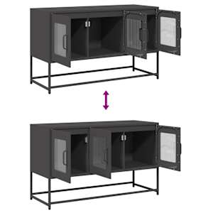 TV skříňka černá 100,5x39x60,5 cm ocel válcovaná za studena - obrázek 10