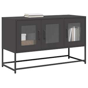 TV skříňka černá 100,5x39x60,5 cm ocel válcovaná za studena - obrázek 1