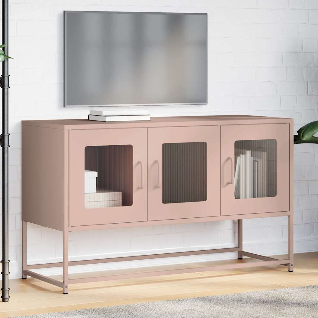 vidaXL Dulap TV, roz, 100,5x39x60,5 cm, oțel laminat la rece