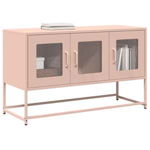 TV skříňka růžová 100,5x39x60,5 cm ocel válcovaná za studena - obrázek 1