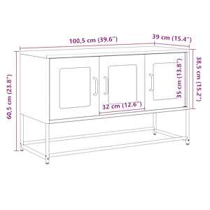 TV skříňka antracitová 100,5x39x60,5 cm ocel - obrázek 14