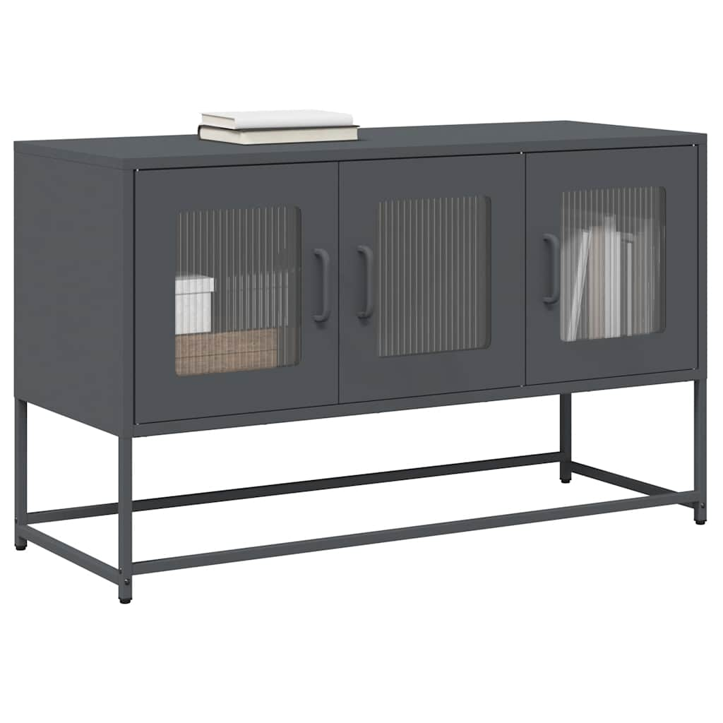 vidaXL TV-Schrank Anthrazit 100,5x39x60,5 cm Kaltgewalzter Stahl