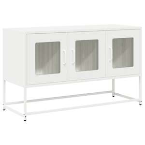 TV skříňka bílá 100,5x39x60,5 cm ocel válcovaná za studena - obrázek 2