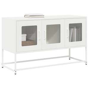 TV skříňka bílá 100,5x39x60,5 cm ocel válcovaná za studena - obrázek 1