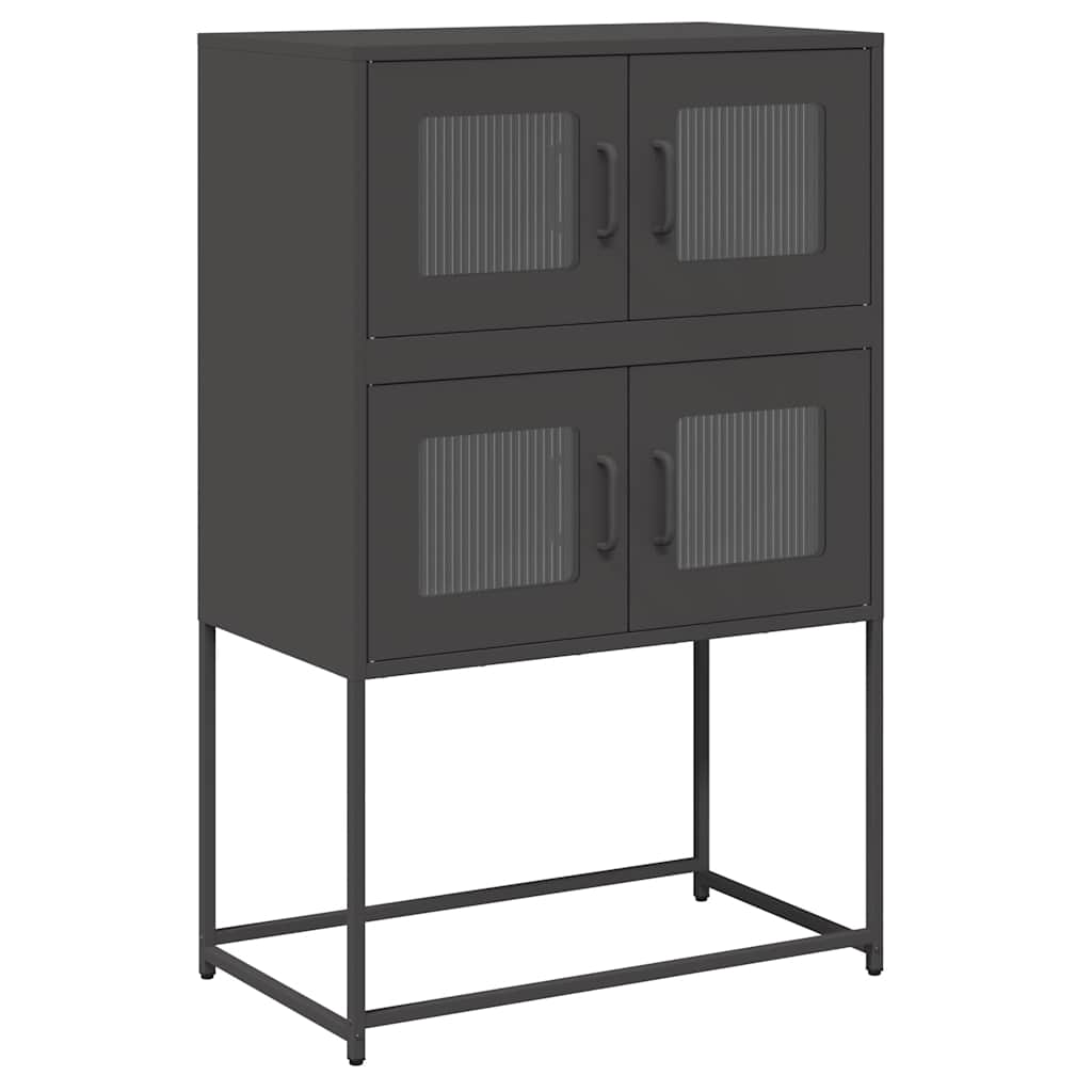 vidaXL Skříň highboard černá 68x39x107 cm ocel