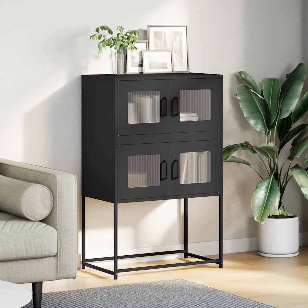 Thumbnail - vidaXL Highboard Schwarz 68x39x107 cm Stahl