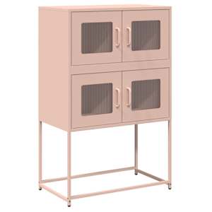Skříň highboard růžová 68x39x107 cm ocel - obrázek 2