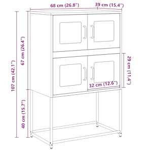 Skříň highboard růžová 68x39x107 cm ocel - obrázek 13