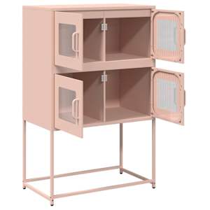 Skříň highboard růžová 68x39x107 cm ocel - obrázek 6