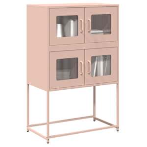 Skříň highboard růžová 68x39x107 cm ocel - obrázek 1