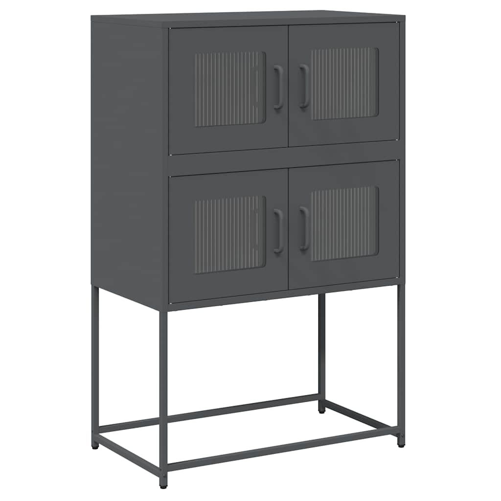 vidaXL Highboard Anthracite 68x39x107 cm Jeklo