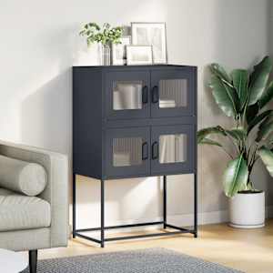 Skříň highboard antracitová 68x39x107 cm ocel - obrázek 3